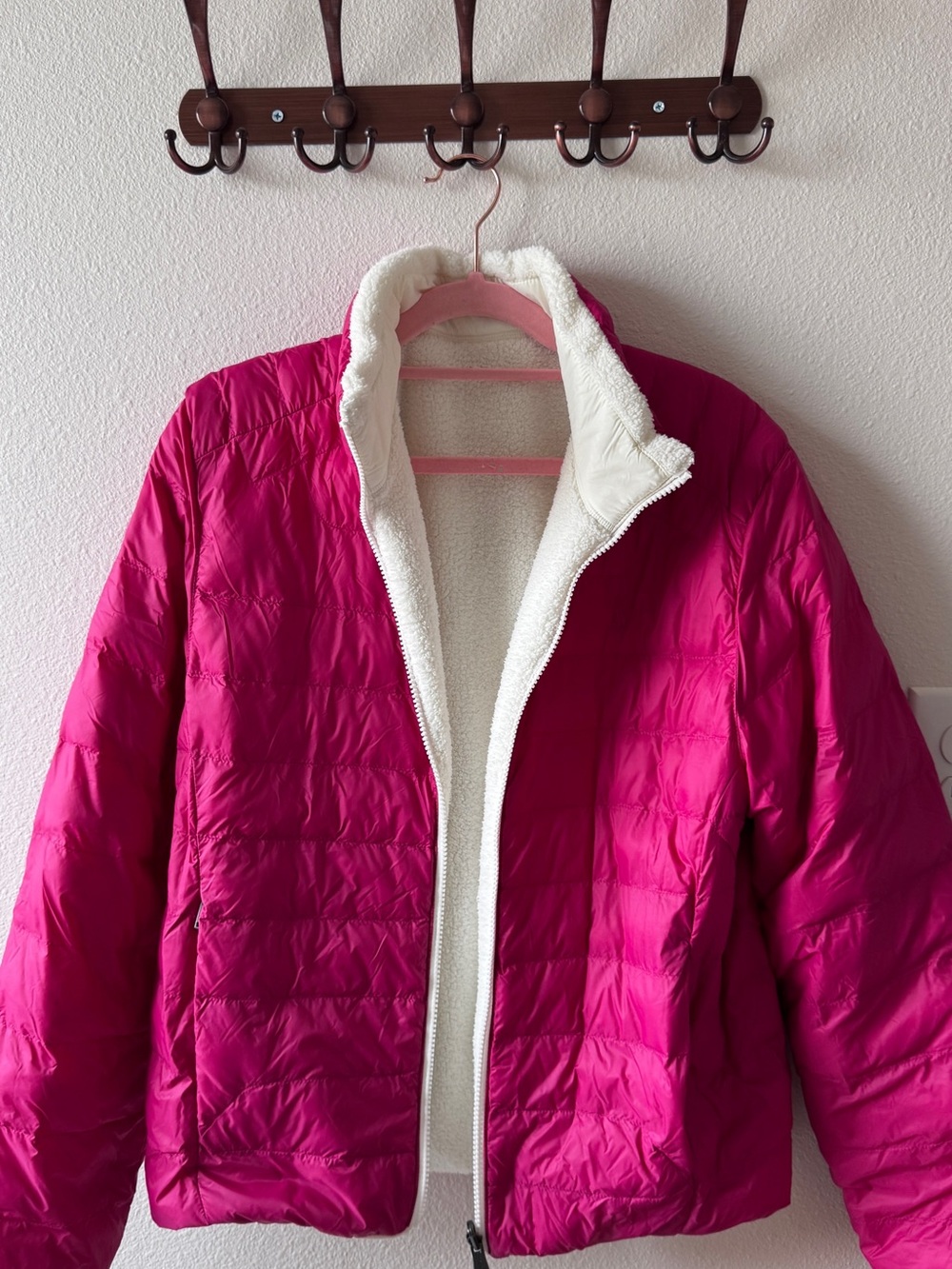 NWT! Ralph Lauren POLO big kids Pink Reversible Sherpa-Lined Jacket